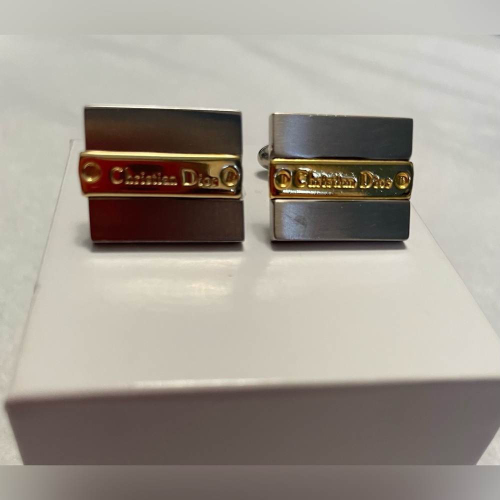 Christian Dior‎ Two-Tone Silver and Gold Cufflinks